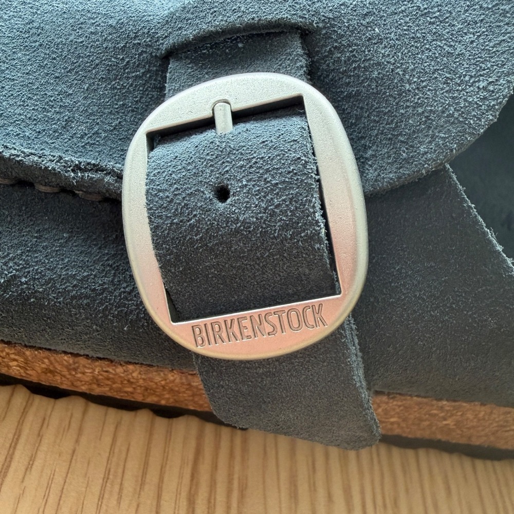 Birkenstock Buckley Big Buckle Navy Suede Moccasin Clogs EU 41 US W10 M8 - Picture 5 of 13